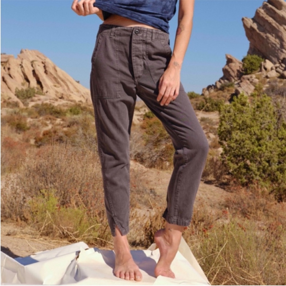 AMO army twist pant in washed black
